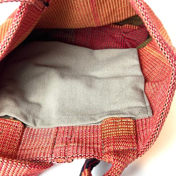 Kelly Marshall Custom Hand-Woven Mayan Backpack Bag Purse Boho Hippie Red Orange main image 8
